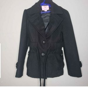 Dillards Girls 7/8 Black Peacoat